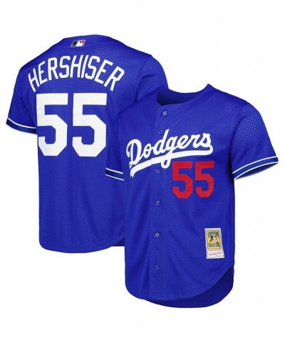 Men's Orel Hershiser Royal Los Angeles Dodgers Cooperstown Collection Mesh Batting Practice Button-Up Jersey $56.00 Jersey