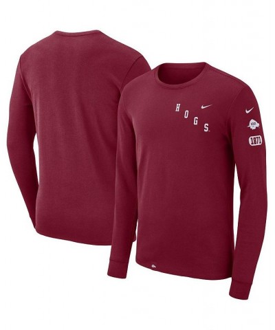 Men's Cardinal Arkansas Razorbacks Repeat Logo 2-Hit Long Sleeve T-shirt $18.00 T-Shirts